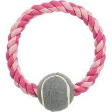 Trixie Rope Ring with Tennis Ball - játék (kötél,labdával) kutyák részére (Ø6/Ø18cm) játék kutyáknak
