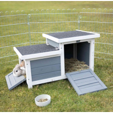 Trixie Small Animal Home | Faház (szürke,fehér) nyulak részére - 70x43x45 cm ketrec, szállítóbox rágcsálóknak