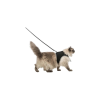 Trixie Soft Harness XXL with Lead - hám és póráz szett (fekete) nagytestű macskák részére (36-54cm/1.2m)