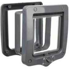 Trixie szürke macska ajtó alagút elemmel 4 utas kivitelben (20 x 22 cm) macskaajtó