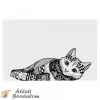 Trixie Tál alátét macska motívummal 44*28cm fehér/fekete