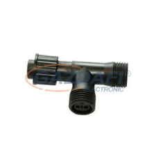 Tronix 010-004 T elosztó, fekete, IP44, 2 db kültéri izzósor