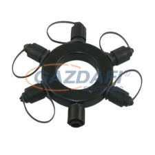 Tronix 010-189 kör elosztó, 5 férőhelyes fekete, IP44 kültéri izzósor