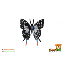 Tropikus pillangó - fekete-szürke Papilio játékfigura