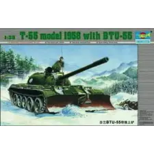  Trumpeter T-55 model 1958 with BTU-55 1:35 (00313) makett
