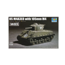 TRUMPETER US M4A3E8 + 105mm M4 harckocsi műanyag modell (1:72) makett