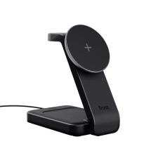 Trust 25464 Viro 3in1 fekete vezeték nélküli mágneses töltőállvány (25464) mobiltelefon kellék
