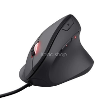 Trust Egér, vezetékes, optikai, vertikális, gaming, LED, TRUST "GXT144 Rexx", fekete egér