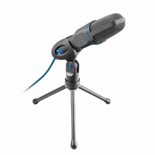Trust Mikrofon - Mico (Studió design; 3,5mm jack + USB adapter; 180cm kábel; állvány; fekete-kék) mikrofon