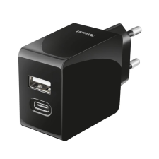 Trust USB-C és USB fali töltő fekete (21589) (t21589) mobiltelefon kellék