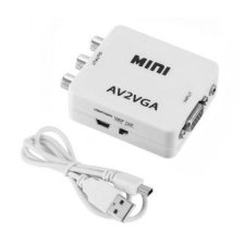 Trusty VGA - kompozit videó 3 RCA átalakító konverter (KS-049) kábel és adapter