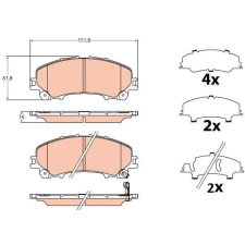 TRW fékbetétkészlet, tárcsafék TRW GDB2222 autóalkatrész