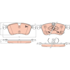 TRW fékbetétkészlet, tárcsafék TRW GDB2545 autóalkatrész