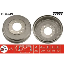 TRW fékdob DB4249 autóalkatrész