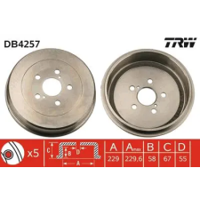 TRW fékdob DB4257 autóalkatrész