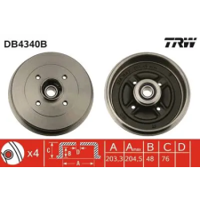 TRW fékdob DB4340B autóalkatrész