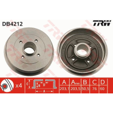 TRW Fékdob TRW DB4212 fékdob