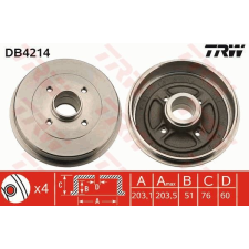 TRW Fékdob TRW DB4214 fékdob