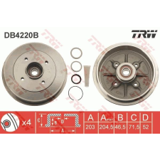 TRW Fékdob TRW DB4220B fékdob