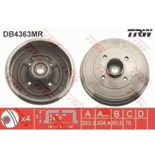 TRW Fékdob TRW DB4363MR fékdob