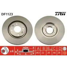 TRW féktárcsa DF1123 autóalkatrész