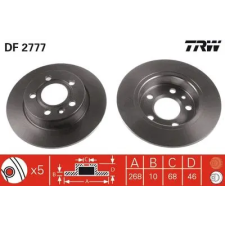 TRW féktárcsa DF2777 autóalkatrész