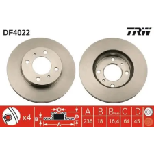TRW féktárcsa DF4022 autóalkatrész