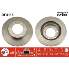 TRW féktárcsa DF4115 autóalkatrész