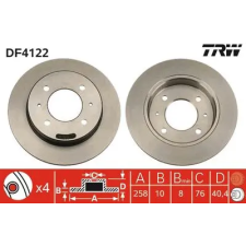 TRW féktárcsa DF4122 autóalkatrész