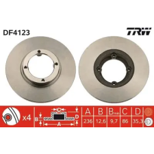 TRW féktárcsa DF4123 autóalkatrész