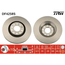 TRW féktárcsa DF4258S autóalkatrész