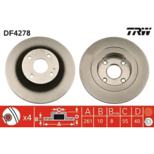 TRW féktárcsa DF4278 autóalkatrész