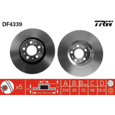 TRW féktárcsa DF4339 autóalkatrész