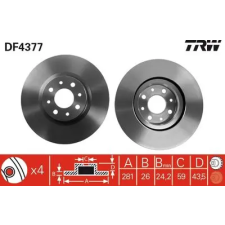 TRW féktárcsa DF4377 autóalkatrész