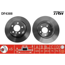 TRW féktárcsa DF4388 autóalkatrész