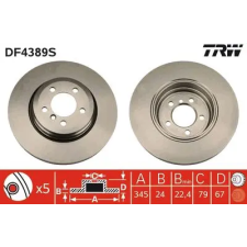 TRW féktárcsa DF4389S autóalkatrész