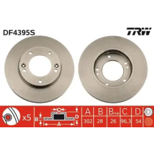 TRW féktárcsa DF4395S autóalkatrész