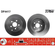 TRW féktárcsa DF4417 autóalkatrész
