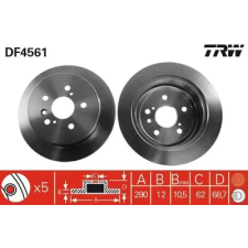 TRW féktárcsa DF4561 autóalkatrész