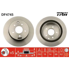 TRW féktárcsa DF4745 autóalkatrész