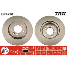TRW féktárcsa DF4790 autóalkatrész