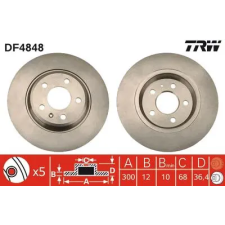 TRW féktárcsa DF4848 autóalkatrész