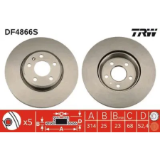 TRW féktárcsa DF4866S autóalkatrész
