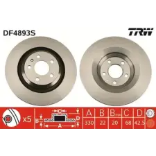 TRW féktárcsa DF4893S autóalkatrész