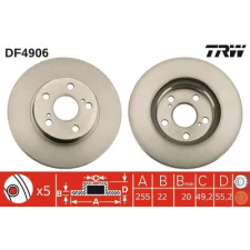 TRW féktárcsa DF4906 autóalkatrész