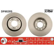 TRW féktárcsa DF6020S autóalkatrész
