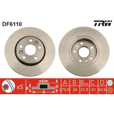 TRW féktárcsa DF6110 autóalkatrész