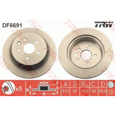 TRW féktárcsa DF6691 autóalkatrész