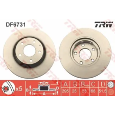 TRW féktárcsa DF6731 autóalkatrész