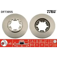 TRW féktárcsa DF7305S autóalkatrész